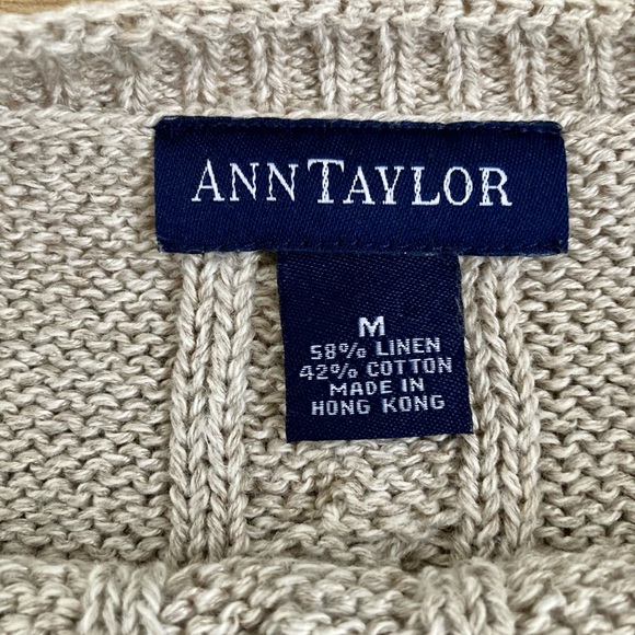 Ann Taylor Sweater, Linen/Cotton Blend - Picture 2 of 3